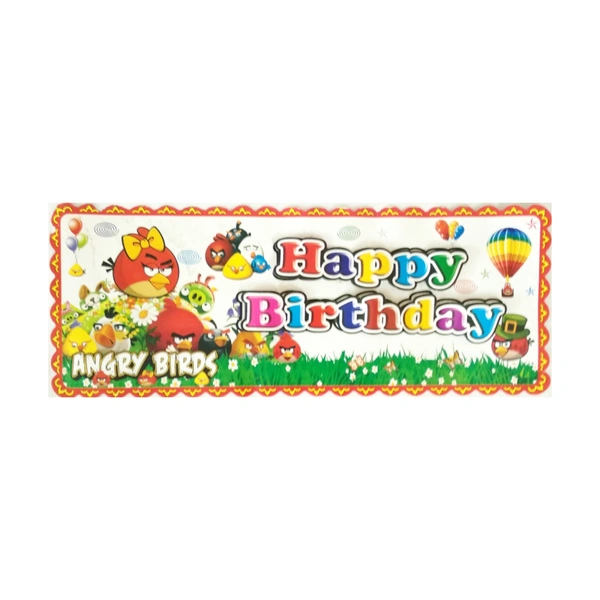 Angry Birds Themed Happy Birthday Banner