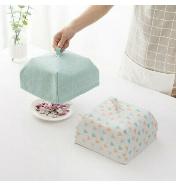 Dish Cover with Aluminum Foil Reusable and Collapsible Outdoor Picnic BBQ Food Covers Net for Flies, Bugs & Mosquitoes - 1 Piece - 0