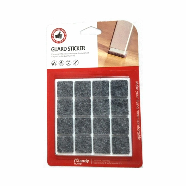 Mandy Heavy Duty Furniture Guard Sticker (Grey) -1 Piece (contains 16 guard stickers) - 1.8 cm - Square Shape. - 0