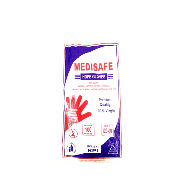 Medisafe HDPE Gloves - Pack Of Approx 100 pieces - 0