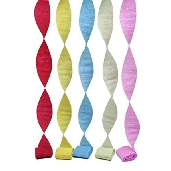 Multi Color Decoration Crepe Paper Ribbon Set (pack of 3)(Random Color and Design) - 97