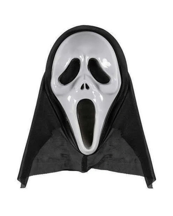 Skeleton Ghost Plastic Mask For Kids - 0