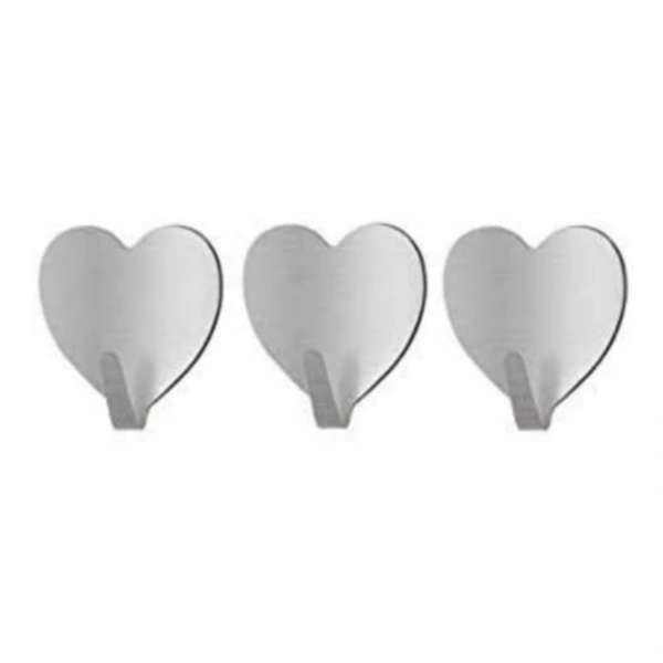 Strong Advanced Stainless Steel Hook - Heart Shaped - 1 Set (Contains 3 Hooks)