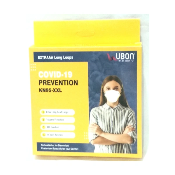 UBON KN95- XXL Covid-19 Prevention Disposable Face Mask With Nose Pin (1 Piece) - 0