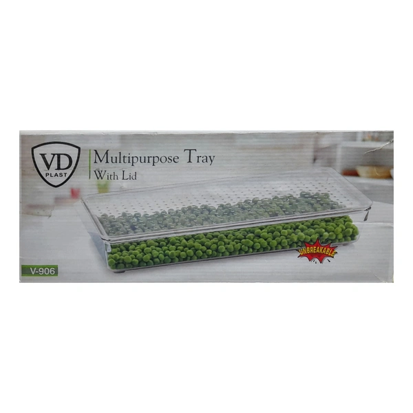 Unbreakable Multi Purpose Tray With Lid for home, office, stack - 0.79