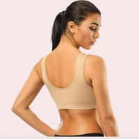 NAUGHTYGALZ Beige Women's Ultimate Sports Bra for Yoga & Gym - 36, Almond