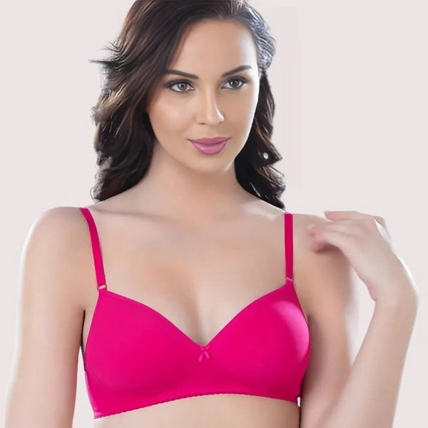 NAUGHTYGALZ Petal Soft Everyday Padded Bra - 34, Lipstick