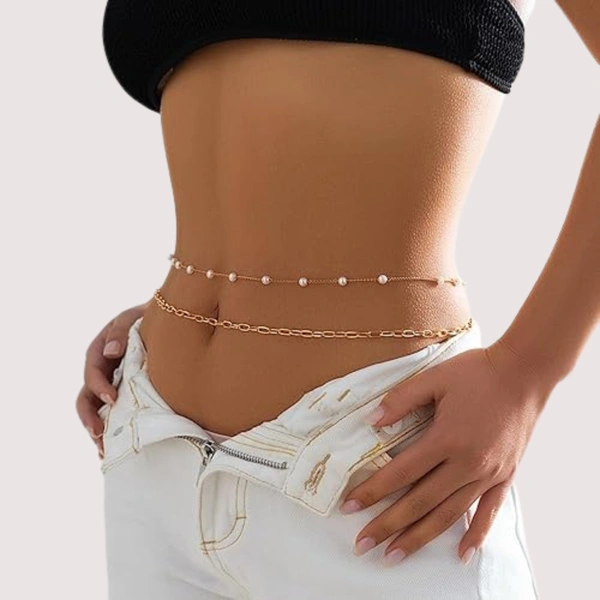 NAUGHTYGALZ Sensuelle Temptress Twist Waist Chain - As shown in image, One Size