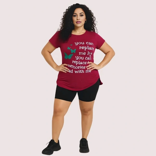 NAUGHTYGALZ Butterfly Print Inspirational Graphic Tee - Pack of 2 - As shown in image, L