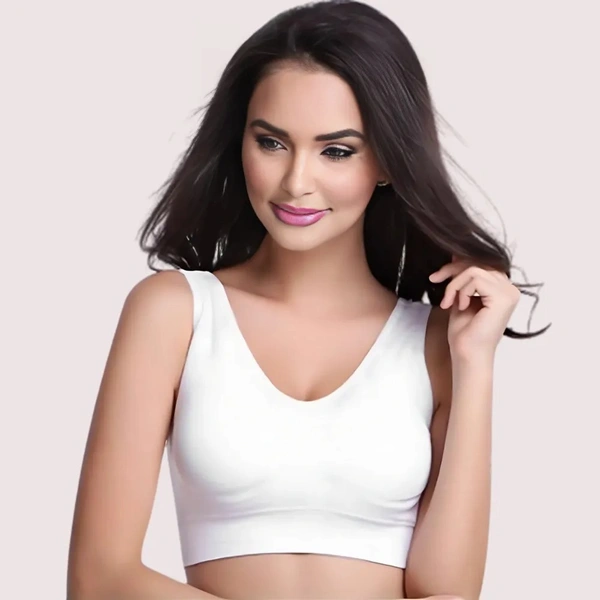 NAUGHTYGALZ Fashionable Cutout Sports Bra for Young Athletes - 36, White Lilac
