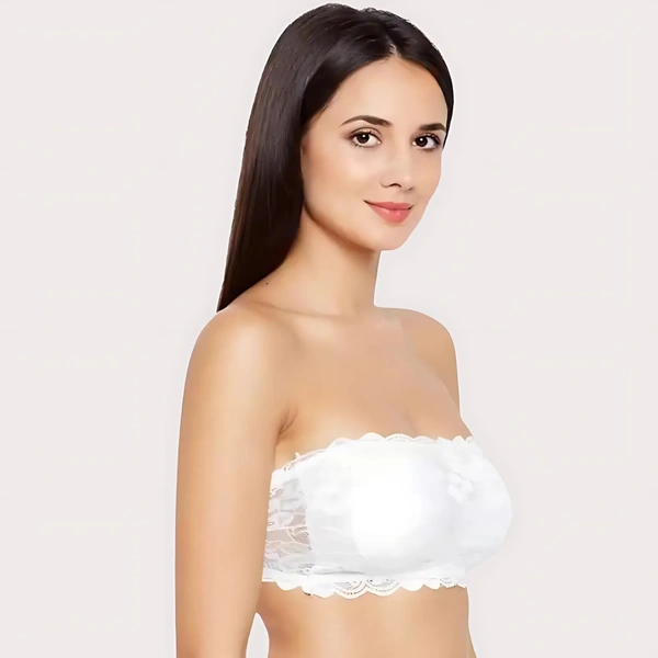 NAUGHTYGALZ Wire-Free and Stretchable Bra for Unparalleled Comfort - 36, White Lilac