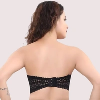 NAUGHTYGALZ Seamless and Wirefree Tube Bra with Supreme Stretch - 36, Black