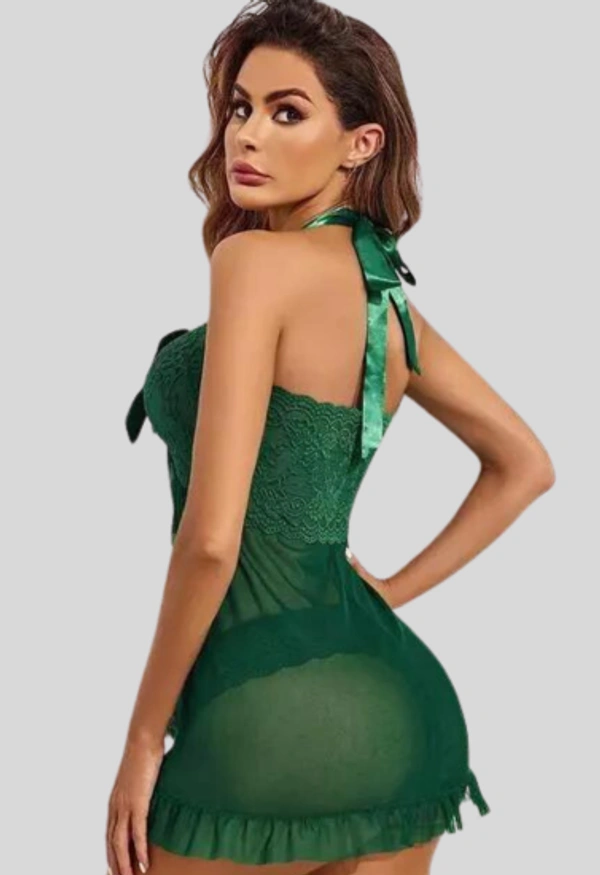 NAUGHTYGALZ French Daina Romantic Babydoll Nightwear - Green, M