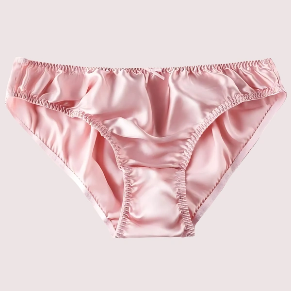 NAUGHTYGALZ French Daina Luxury Silk Panties Cheeky Bow Gift Box - S, As shown in image