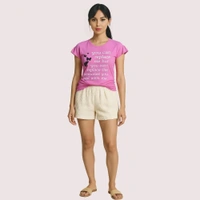 NAUGHTYGALZ Butterfly Print Inspirational Graphic Tee - Pack of 2 - As shown in image, L
