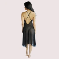 NAUGHTYGALZ Blushing Bride Sheer Nightgown Plus Size - Black, XL