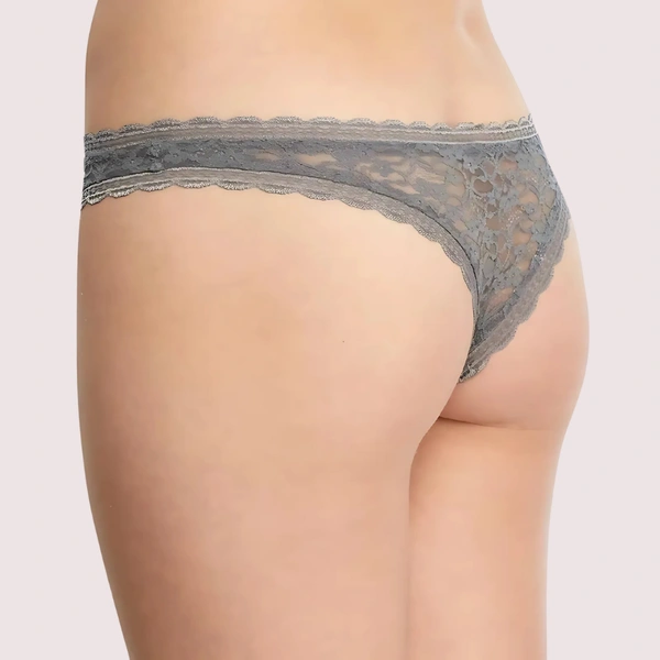 NAUGHTYGALZ French Daina Elegant Lace Tanga Thong Luxury Gift Box - S, As shown in image