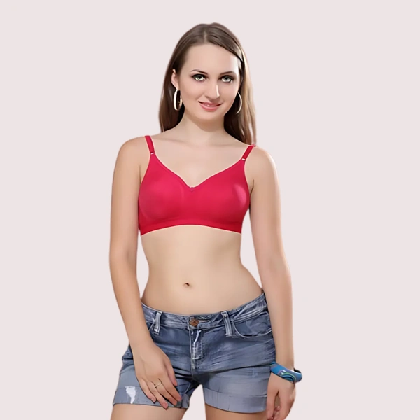 NAUGHTYGALZ 3 Pack Comfort Seamless Padded bras - 34, Amaranth