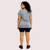NAUGHTYGALZ Heather Grey "LOVE" Heart Graphic Tee - Gray Suit, S