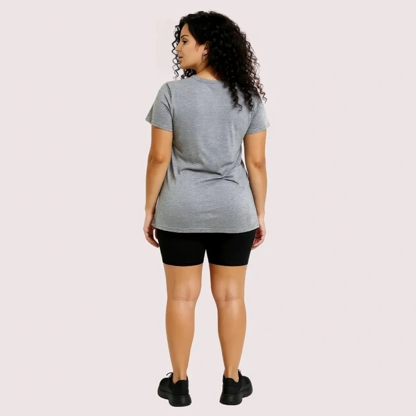 NAUGHTYGALZ Heather Grey "LOVE" Heart Graphic Tee - Gray Suit, S