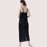 NAUGHTYGALZ Elegant Lace Seductive Black Nightgown - Woodsmoke, M