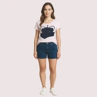 NAUGHTYGALZ Pink Crown Graphic Casual Tee - Prim, S
