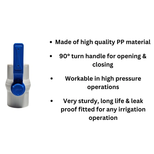 Kothari PP Ball Valve - 75MM - 2 1/2"Inch