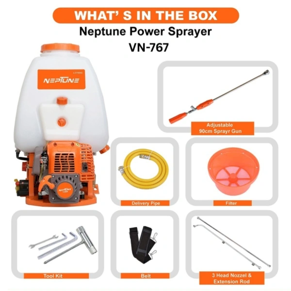 Neptune Knapsack Power Sprayer 4 Stroke Advanced Technology With 31 (cc) Petrol Engine 25 Ltr Capacity |VN-767