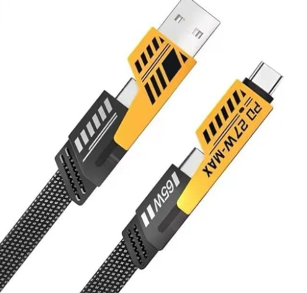 4 in 1 Super Fast Charging Data Cable | High-Speed Data Transfer | Durable & Flexible Design | Strong Secure Connectors