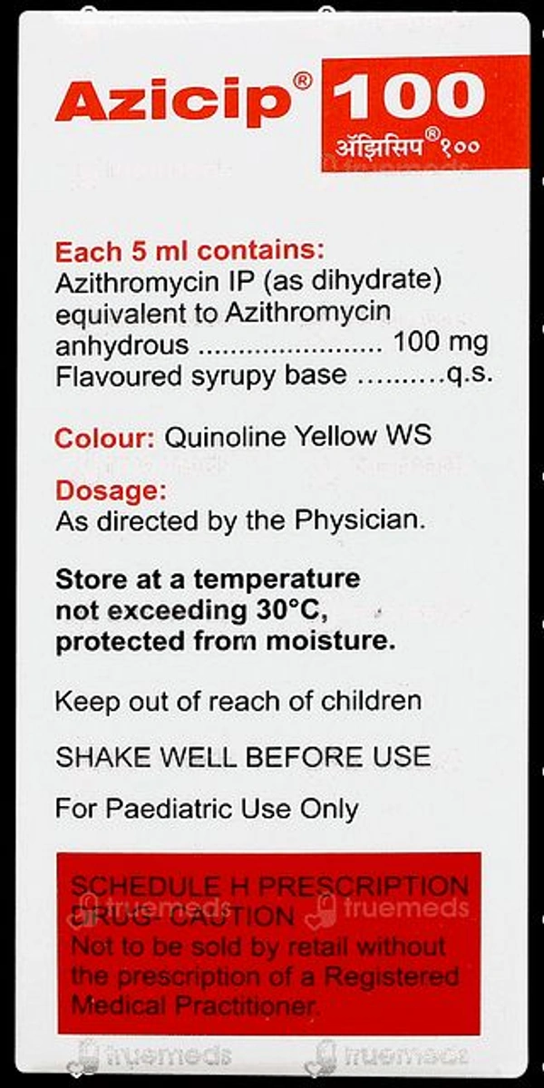 Cipla Azicip 100 (Azithromycin Oral Susupension IP) 15ml