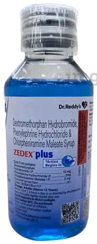 Zedex Plus Cough Syrup (Contains
Phenylephrine (5mg/5ml)+ Chlorpheniramine Maleate (2mg/5ml)+ Dextromethorphan Hydrobromide (10mg/5ml)
