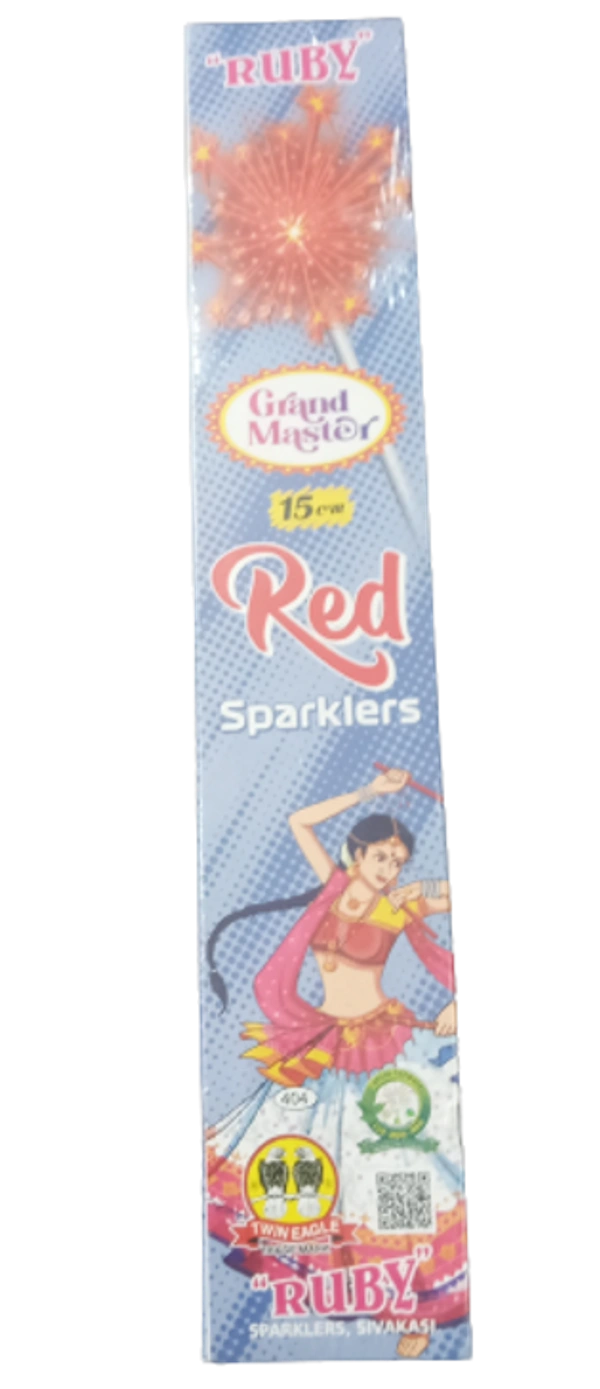Ruby 15 Cm Red Sparklers - 15 செ.மீ சிவப்பு கம்பி (10 pcs)