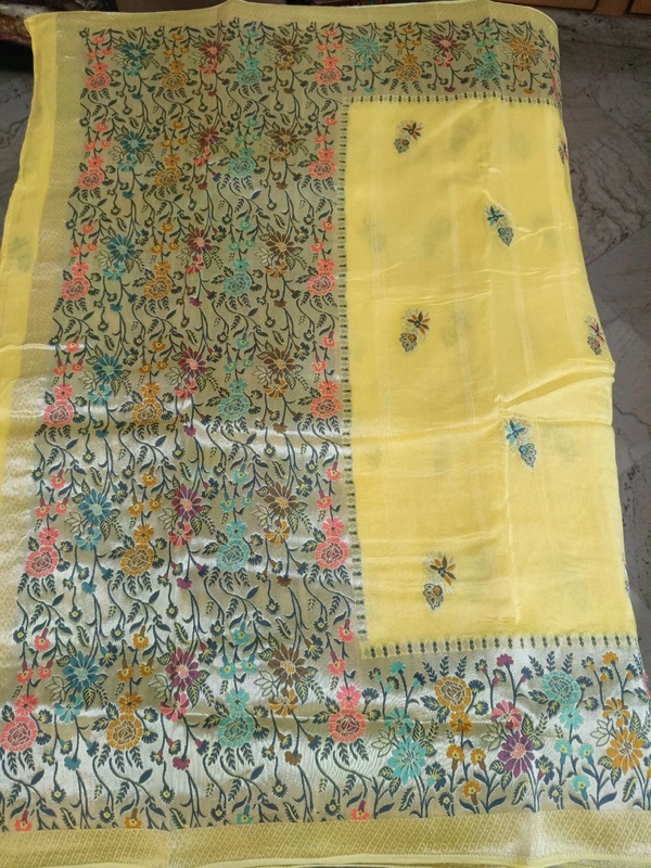 tusser georgette - Yellow