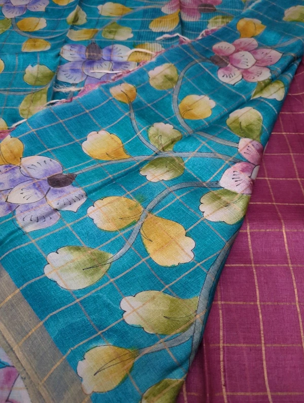 Pure Handloom Tusser  - Purple Pizzazz