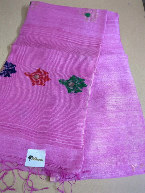 Pure Handloom Matka Designer  - pink