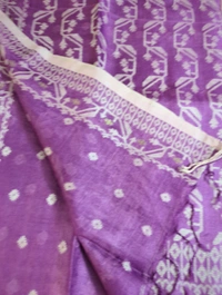 Pure Handloom Tusser Jamdhani  - violet