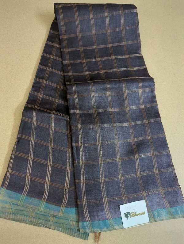 Pure Handloom Tusser  - Gray