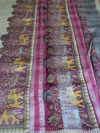 Pure Chanderi Checks - Merlot