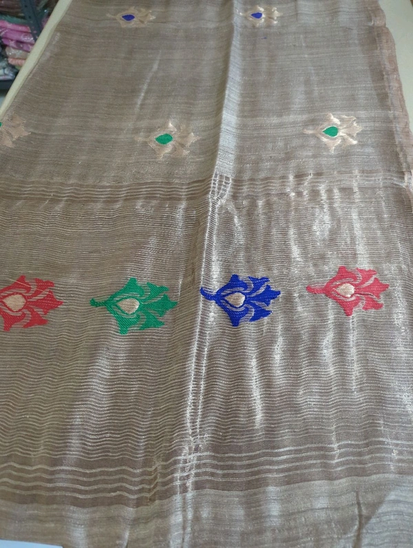 Pure Handloom Matka Designer  - Brown