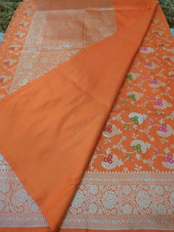 Pure Handloom Katan - orange