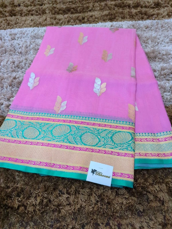 Pure Handloom Katan Kora - pink
