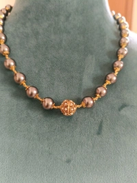 Grey Pearls With Kattuteega - Gray