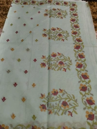 Pure Kota Super Net Embroidery  - Mint Green