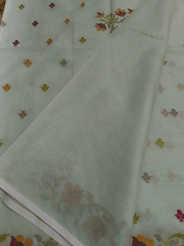 Pure Kota Super Net Embroidery  - Mint Green