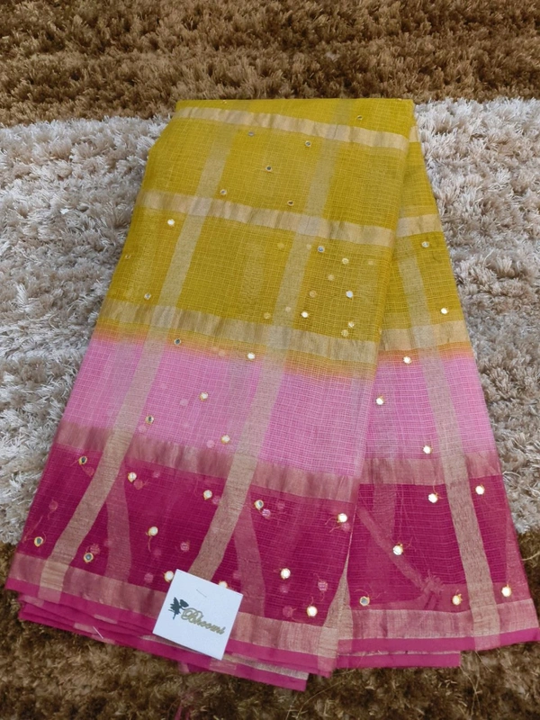 Pure Cotton Kota Weaving  - Yellow