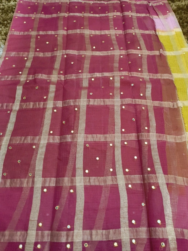 Pure Cotton Kota Weaving  - Yellow