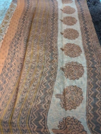 Pure Cotton Kota Bagru Print  - Yellow Orange