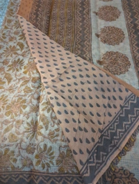 Pure Cotton Kota Bagru Print  - Yellow Orange