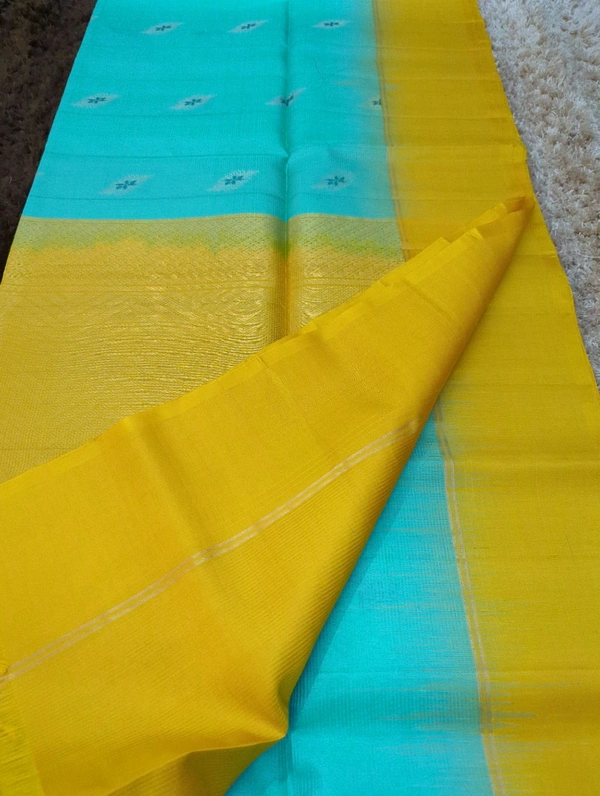 Pure Handloom Soft Silk  - sky blue
