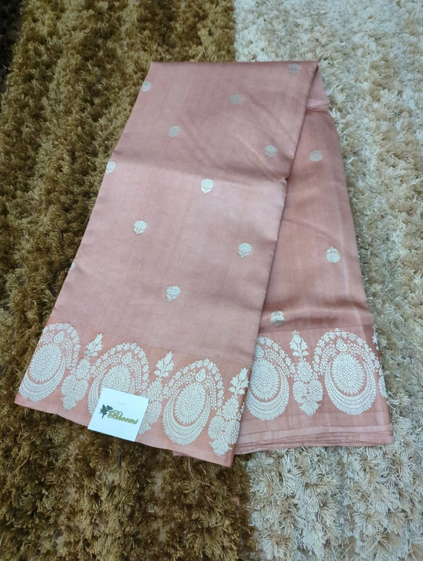 Pure Handloom Raw Mango Pattu - Pink